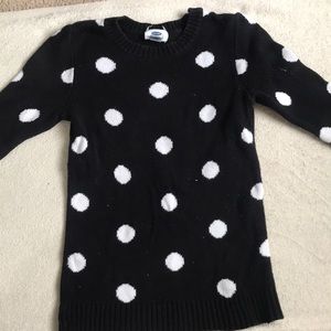 Polkadot black and white long sleeve shirt